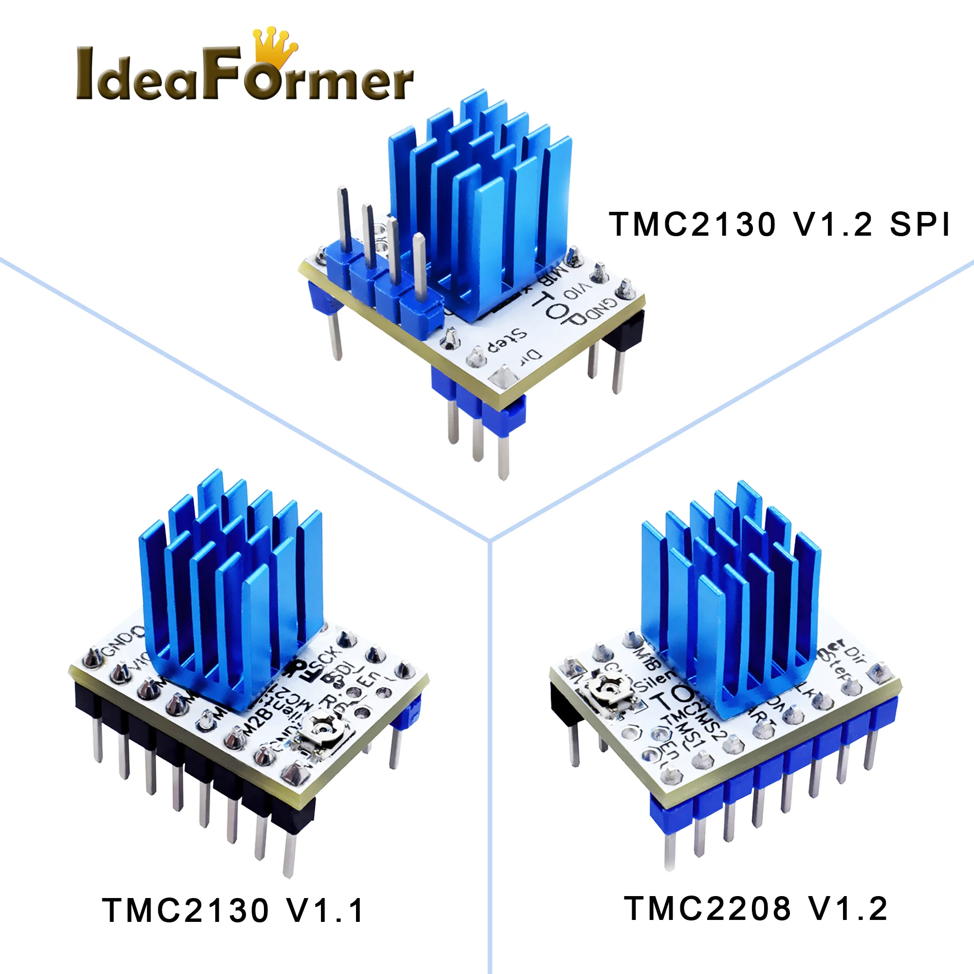 

3D Printer Parts 5pcs TMC2130 V1.1/V1.2SPI TMC2208 V1.2 Stepper Motors StepStick Mute Driver for 1.4 MKS Prusa i3 Ender-3 Pro