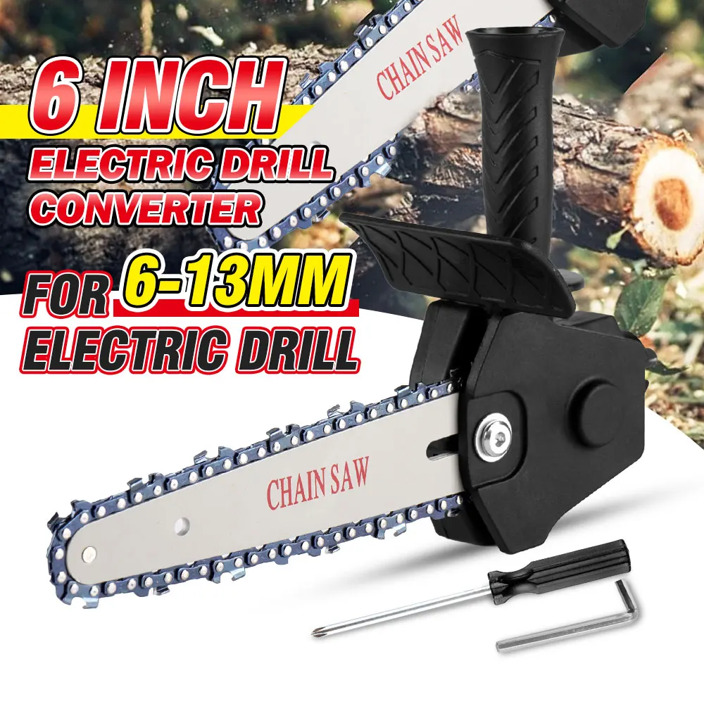 6 Inch Electric Drill Modified To Electric Chainsaw Tool Attachment Electric Chainsaws Accessory Set Woodworking Cutting Tool
6 Inch Electric Drill Modified To Electric Chainsaw Tool Attachment Electric Chainsaws Accessory Set Woodworking Cutting Tool