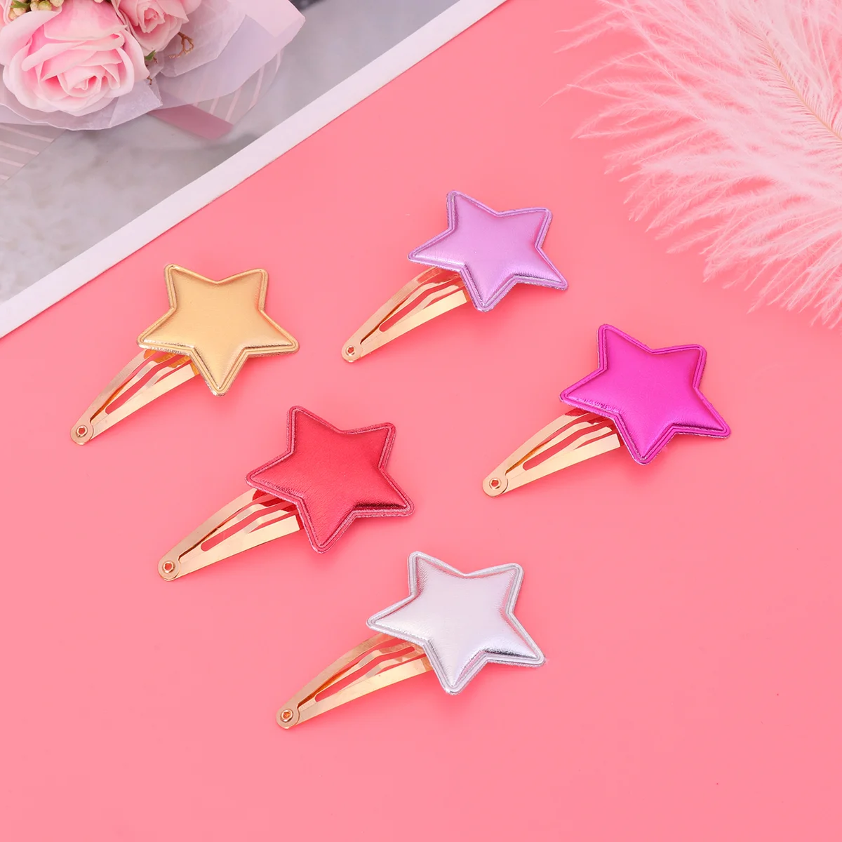 10Pcs Five-Pointed Star Hair Clips Bobby Bang Clips Adorable Hair Golden Silver Purple Red for Each 2Pcs
10Pcs Five-Pointed Star Hair Clips Bobby Bang Clips Adorable Hair Golden Silver Purple Red for Each 2Pcs