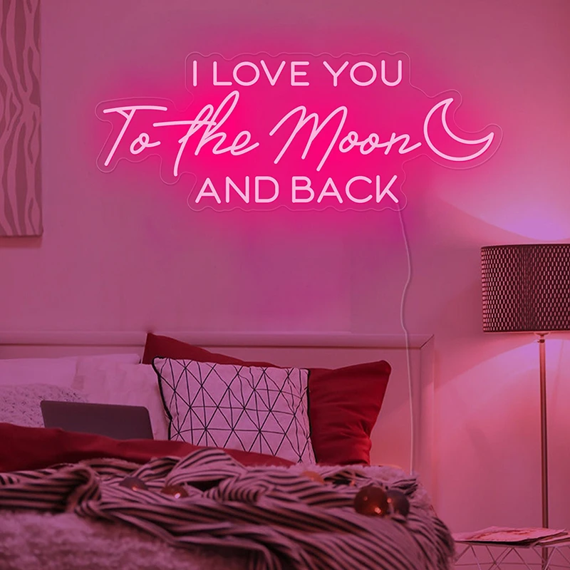 Neon Sign I Love You To The Moon And Back Neon Custom LED Light Sign Art Home for Wedding Party Bedroom Aesthetic Wall Decor
Neon Sign I Love You To The Moon And Back Neon Custom LED Light Sign Art Home for Wedding Party Bedroom Aesthetic Wall Decor