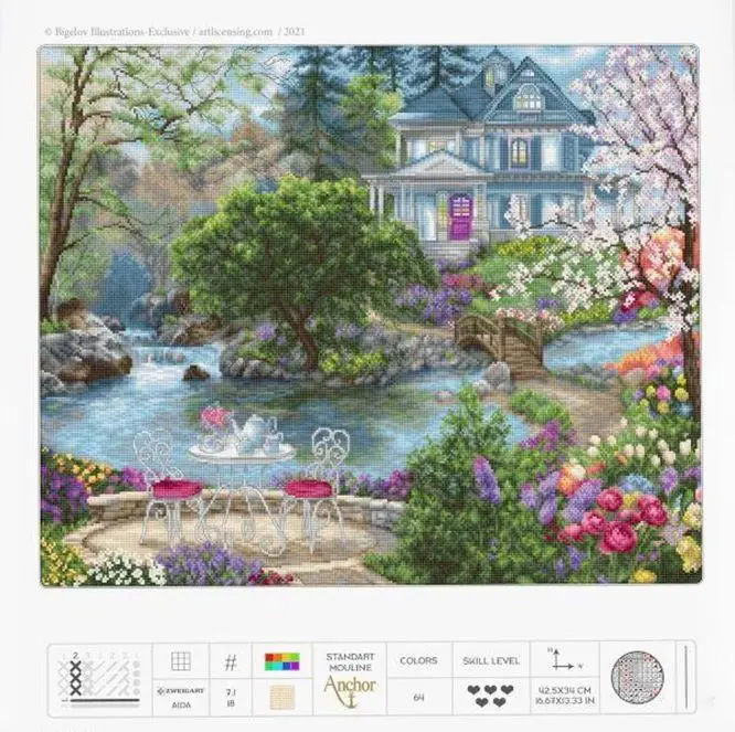 Cross stitch Handmade 14CT Counted Canvas DIY,Cross-stitch kits,Embroidery tea table by the water in front of villa 64-54
Cross stitch Handmade 14CT Counted Canvas DIY,Cross-stitch kits,Embroidery tea table by the water in front of villa 64-54
