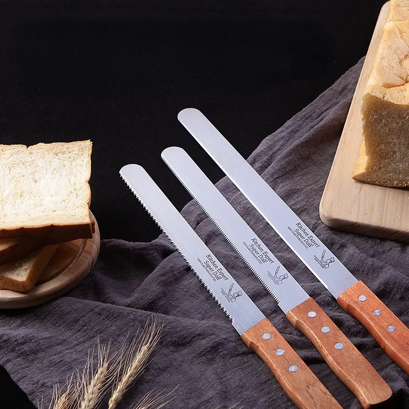 10 Inch Best Serrated Bread Knife Cake Cutting Knife Long Baguette Cutter Stainless Steel Loaf/Bread Slicer/Slicing
10 Inch Best Serrated Bread Knife Cake Cutting Knife Long Baguette Cutter Stainless Steel Loaf/Bread Slicer/Slicing