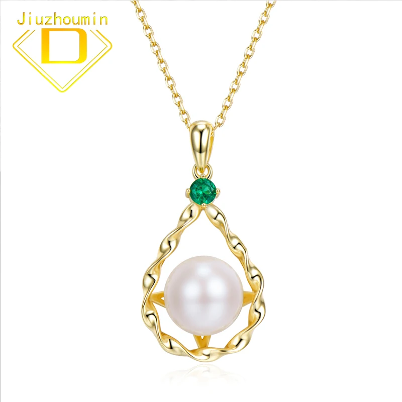 Pearl Necklace S925 Sterling Silver Gold Plated Twisted Flower Inlaid Green Zircon Women's Pendant Gifts for Girls New Arrival
Pearl Necklace S925 Sterling Silver Gold Plated Twisted Flower Inlaid Green Zircon Women's Pendant Gifts for Girls New Arrival
