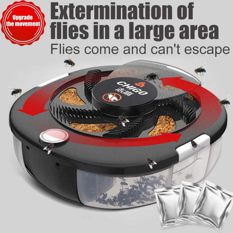 Automatic Fly Trap Household Electric Flycatcher USB Outdoor Indoor Insect Pest Control Reject Repeller Fly Killer for Kitchen
Automatic Fly Trap Household Electric Flycatcher USB Outdoor Indoor Insect Pest Control Reject Repeller Fly Killer for Kitchen