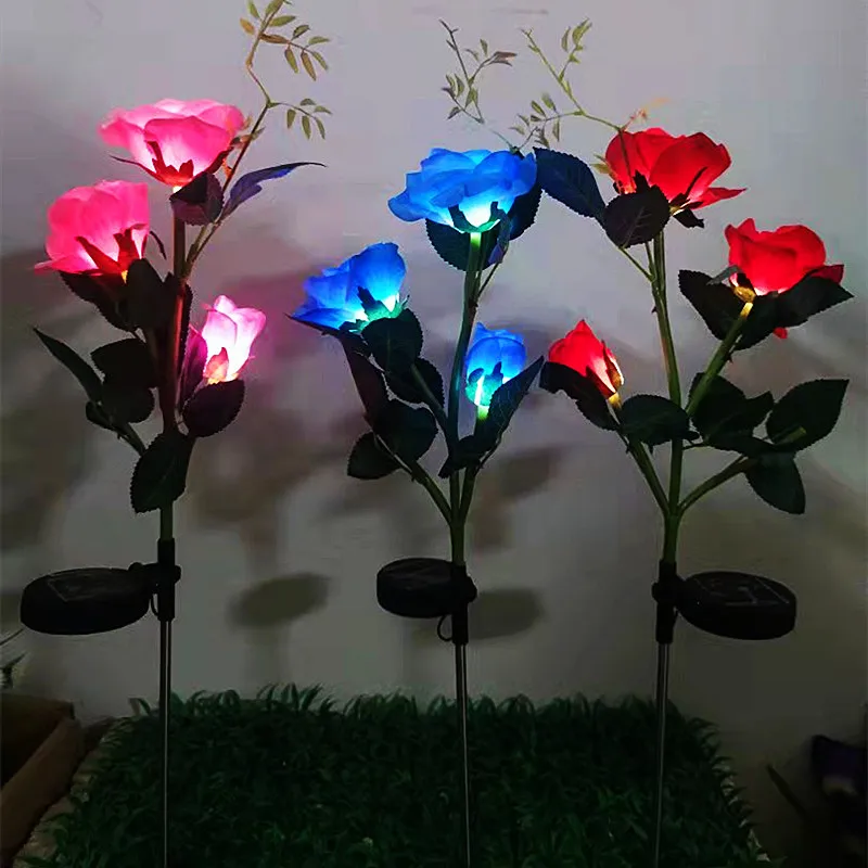 LED Solar Rose Garden Lamp 3 Head Outdoor LED Solar Light Lily Garden Flower Lamp Solar Power Yard Lawn Path Wedding Lights
LED Solar Rose Garden Lamp 3 Head Outdoor LED Solar Light Lily Garden Flower Lamp Solar Power Yard Lawn Path Wedding Lights