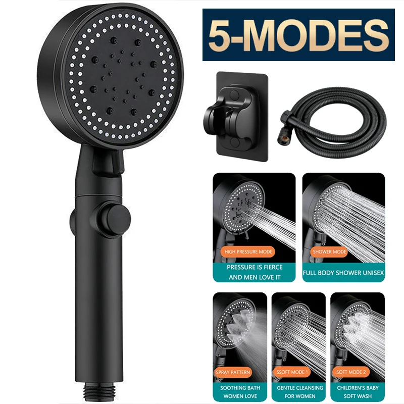 Shower Head Water Saving 5 Modes Adjustable High Pressure Showerhead Handheld Spray Nozzle Bathroom Fixture Part Accessories
Shower Head Water Saving 5 Modes Adjustable High Pressure Showerhead Handheld Spray Nozzle Bathroom Fixture Part Accessories