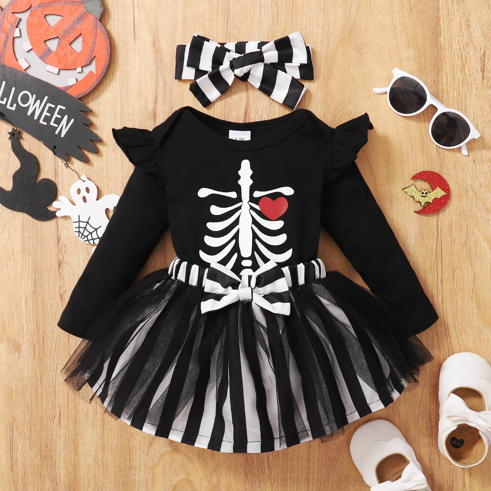 2022 Halloween Infant Girls Long Sleeve Sets Cartoon Print Romper Bodysuits Tulle Skirt Headband Newborn 3Pcs Skirt Sets Outfits
2022 Halloween Infant Girls Long Sleeve Sets Cartoon Print Romper Bodysuits Tulle Skirt Headband Newborn 3Pcs Skirt Sets Outfits