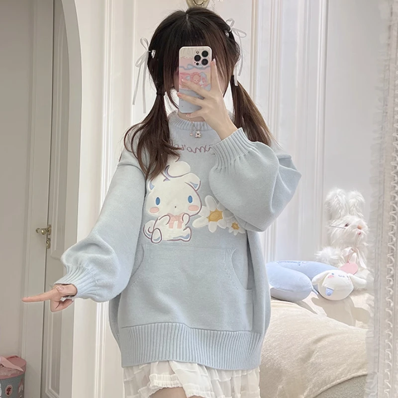 Anime Sanrio Kawaii Cinnamoroll Sweatshirt Cute Cartoon Embroidery Knit Sweater Student Warm Sweater Girls' Tops Outerwear Gift
Anime Sanrio Kawaii Cinnamoroll Sweatshirt Cute Cartoon Embroidery Knit Sweater Student Warm Sweater Girls' Tops Outerwear Gift