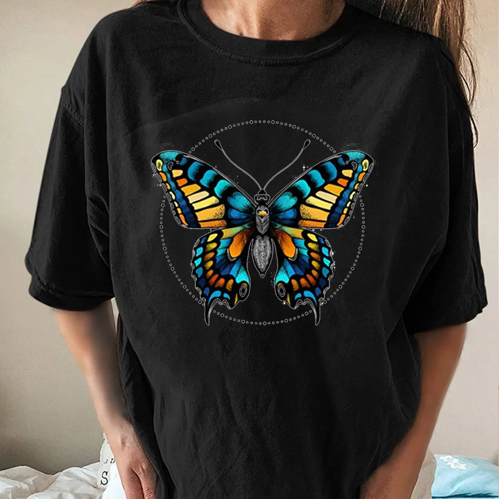 Seeyoushy Butterfly Print Interesting Printed Women's Clothing Y2K Aesthetic Trend Women's Top 2023 Summer New O-neck T-shirt
Seeyoushy Butterfly Print Interesting Printed Women's Clothing Y2K Aesthetic Trend Women's Top 2023 Summer New O-neck T-shirt