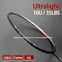 100% Full Carbon Fiber Strung Badminton Rackets 10U Tension 22-35LBS 13kg Training Racquet Speed Sports With Bags For Adult