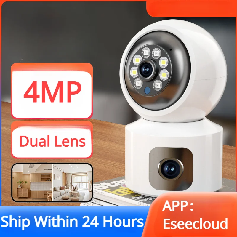 

4MP Dual Lens WiFi Camera Dual Screen Baby Monitor Auto Tracking Ai Human Detection Indoor Home secuiryt CCTV Video Surveillance