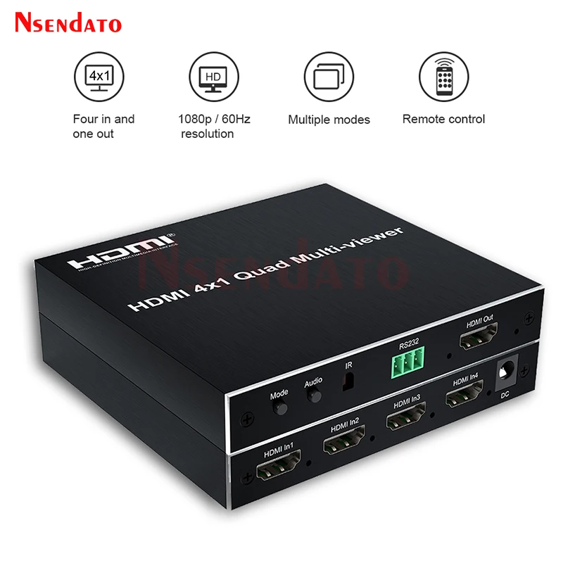 1080P 60 Гц HDMI мультипросмотр 4X1 четырехъядерный сегментный с бесшовным 4 в 1