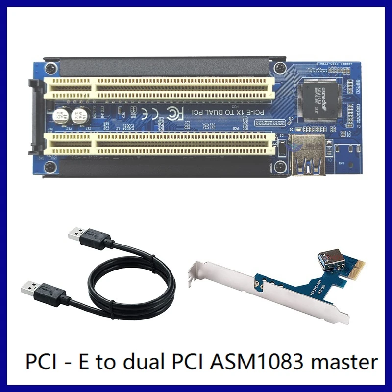 

1 Set PCI-E To Dual PCI Expansion Card Adapter ASM1083 Support Capture Card Sound Card Parallel Card