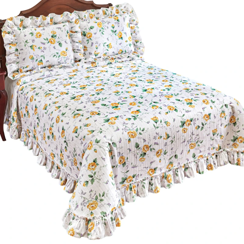 Nicole Plisse Lightweight Garden Floral Bedspread | Scattered Flowers and Greenery Design | Ruffle Edges | Pillow Shams Sold Sep
Nicole Plisse Lightweight Garden Floral Bedspread | Scattered Flowers and Greenery Design | Ruffle Edges | Pillow Shams Sold Sep