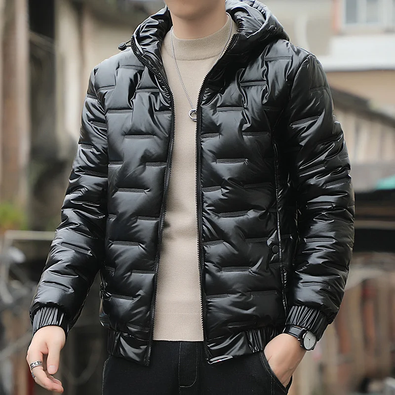 Mens Thick Warm Glossy Black Jackets Winter Men's Hooded Parkas Windbreaker Fashion Thermal Coats Outwear Men's Clothings 2022
Mens Thick Warm Glossy Black Jackets Winter Men's Hooded Parkas Windbreaker Fashion Thermal Coats Outwear Men's Clothings 2022
