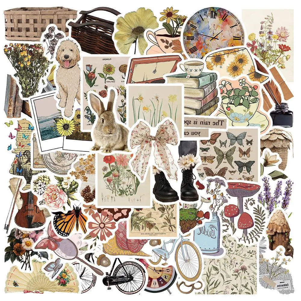 50pcs Vintage Flora and Fauna Stickers Junk Journal Supplies Paleontoloay Grafiti Stickers for DIY Skateboard Motorcycle Sticker
50pcs Vintage Flora and Fauna Stickers Junk Journal Supplies Paleontoloay Grafiti Stickers for DIY Skateboard Motorcycle Sticker