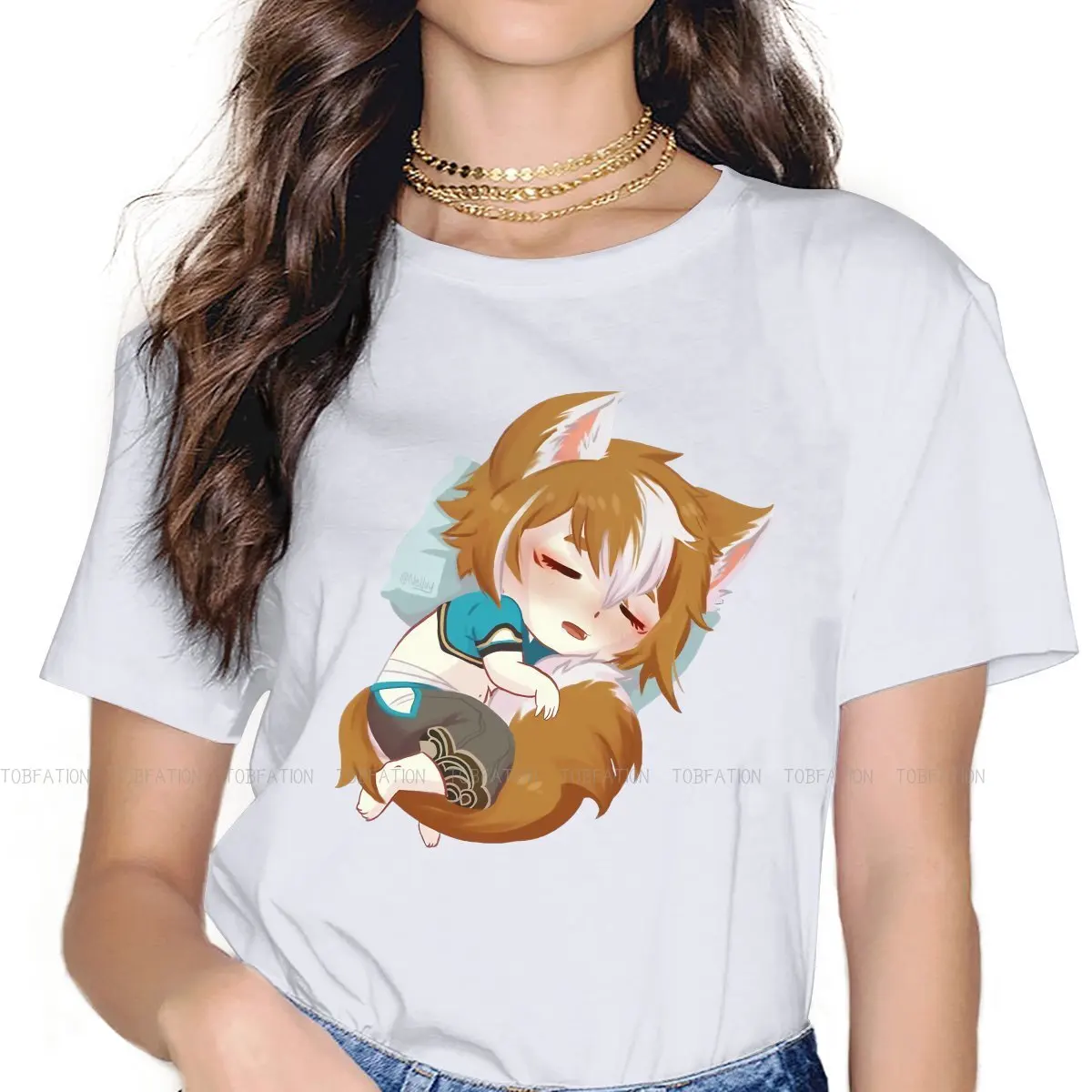 Genshin Impact Game Women T Shirt Gorou Sleepy Female Tops 4XL Harajuku Funny Tees Ladies Cotton Tshirt
Genshin Impact Game Women T Shirt Gorou Sleepy Female Tops 4XL Harajuku Funny Tees Ladies Cotton Tshirt