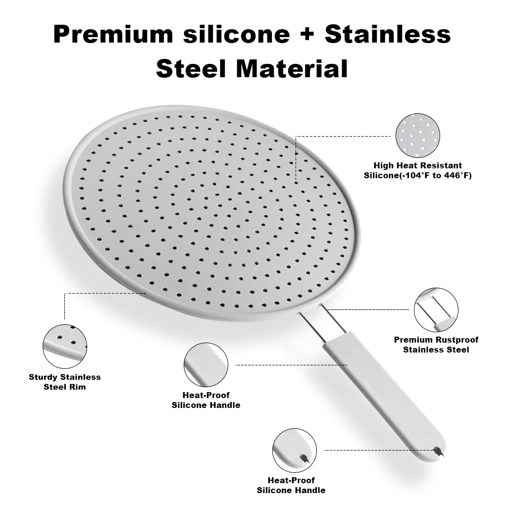 Oilproof Splatter Screen Heat-resisting Soft Flexible Washable Grease Splash Cover Indoor Kitchen Frying Pan Lid
Oilproof Splatter Screen Heat-resisting Soft Flexible Washable Grease Splash Cover Indoor Kitchen Frying Pan Lid