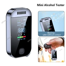 Alcohol Tester Portable Breath Alcohol Tester Breathalyzer USB Rechargeable 0.000~0.199% BAC 50 Group Records with Light&Color