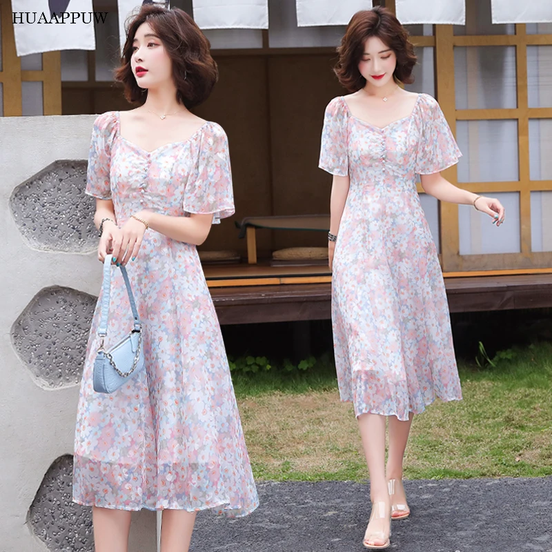 Sweet Wind Floral Chiffon Dress Women's 2022 Spring and Summer New Light Luxury Design Sense of Young Slim Dresses
Sweet Wind Floral Chiffon Dress Women's 2022 Spring and Summer New Light Luxury Design Sense of Young Slim Dresses