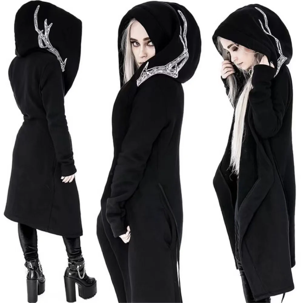 Winter New Female Vintage Gothic Hoodies Women's Long Punk Print Hooded Sweatshirt Plus Size Casual Jacket Coat
Winter New Female Vintage Gothic Hoodies Women's Long Punk Print Hooded Sweatshirt Plus Size Casual Jacket Coat