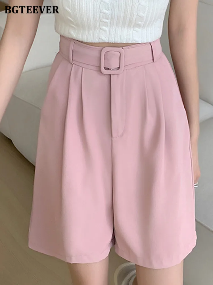 BGTEEVER Summer Fashion Belted Female Wide Leg Shorts High Waist Loose Pockets Casual Women Solid Shorts Ladies Straight Shorts
BGTEEVER Summer Fashion Belted Female Wide Leg Shorts High Waist Loose Pockets Casual Women Solid Shorts Ladies Straight Shorts