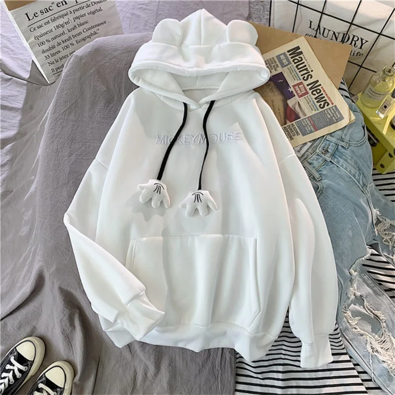 Women Solid Color Casual Loose Winter Hoodies Tops 2021 Animal Ear Street Style Sweatshirt Female College Plush Pullover Autumn
Women Solid Color Casual Loose Winter Hoodies Tops 2021 Animal Ear Street Style Sweatshirt Female College Plush Pullover Autumn