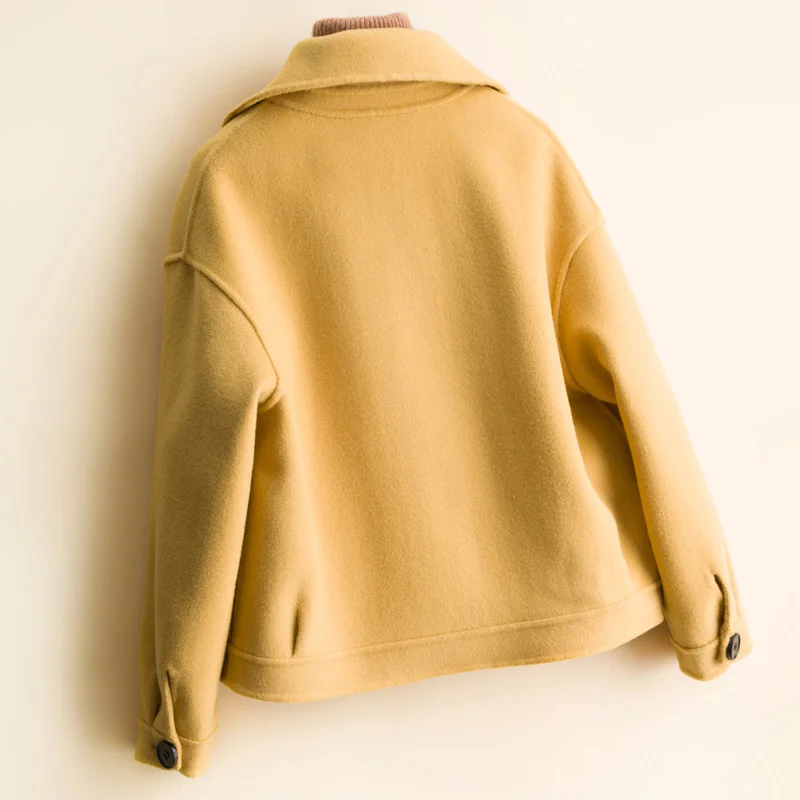 Winter Autumn Loose Short Double-Sided Wool Coat Women Casual Outerwear Korean Fashion Black Yellow Beige Woolen Jacket Female
Winter Autumn Loose Short Double-Sided Wool Coat Women Casual Outerwear Korean Fashion Black Yellow Beige Woolen Jacket Female