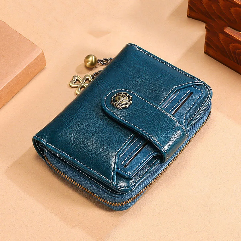 New Women Wallets Genuine Leather Fashion Metal Pendant Purses Female Small Purses Short Blue Wallet Money Bag Coin Card Holders
New Women Wallets Genuine Leather Fashion Metal Pendant Purses Female Small Purses Short Blue Wallet Money Bag Coin Card Holders