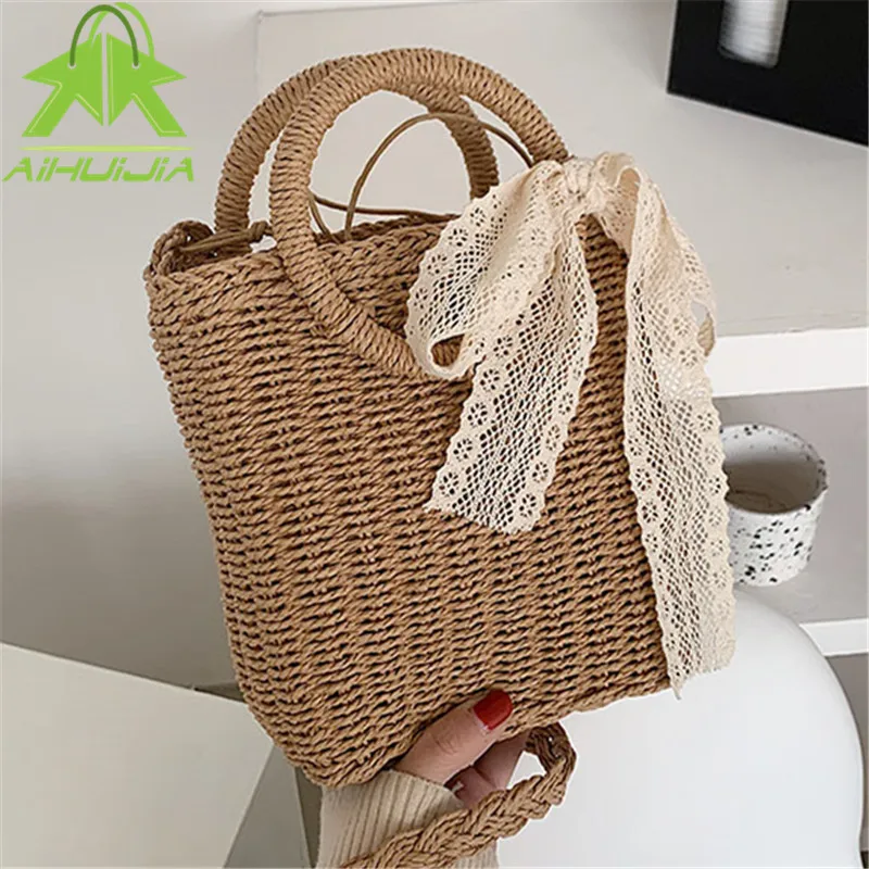 Fashion Ribbon Straw Handbag for Woman 2022 Summer New Hand-Woven Rattan Bags Wicker Beach Bag Bohemia Shoulder Messenger Bags
Fashion Ribbon Straw Handbag for Woman 2022 Summer New Hand-Woven Rattan Bags Wicker Beach Bag Bohemia Shoulder Messenger Bags