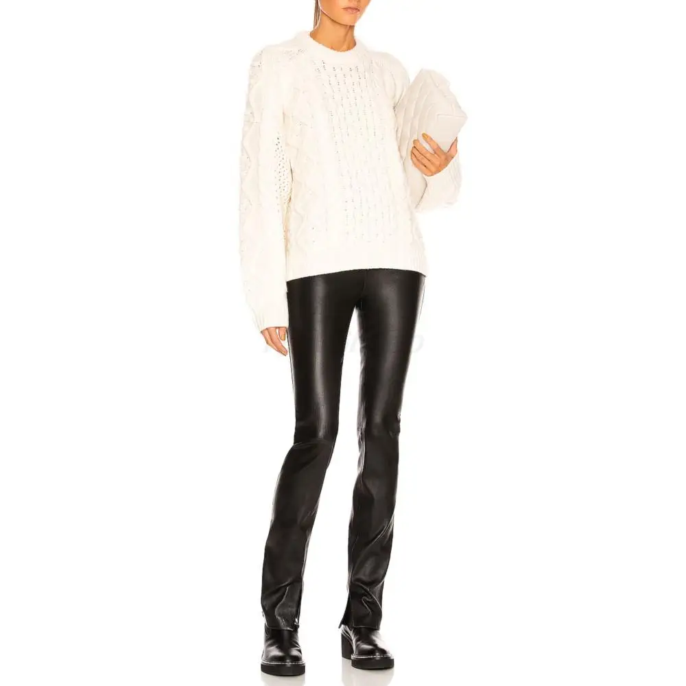 Ladies Winter Knit Long Sleeve Pullover Striped Hem o-neck Sweater Wool Cashmere Pure Color Thermal Elegant Women's Clothing
Ladies Winter Knit Long Sleeve Pullover Striped Hem o-neck Sweater Wool Cashmere Pure Color Thermal Elegant Women's Clothing