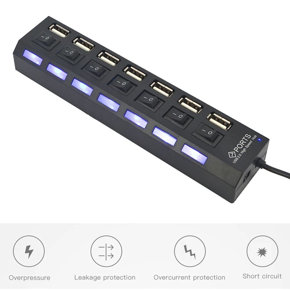 USB HUB 2.0 4/7 Port Multiple Expander USB 2.0 Hub with Switch Multi USB Splitter Hub Use Power Adapter Computer Accessorie
USB HUB 2.0 4/7 Port Multiple Expander USB 2.0 Hub with Switch Multi USB Splitter Hub Use Power Adapter Computer Accessorie