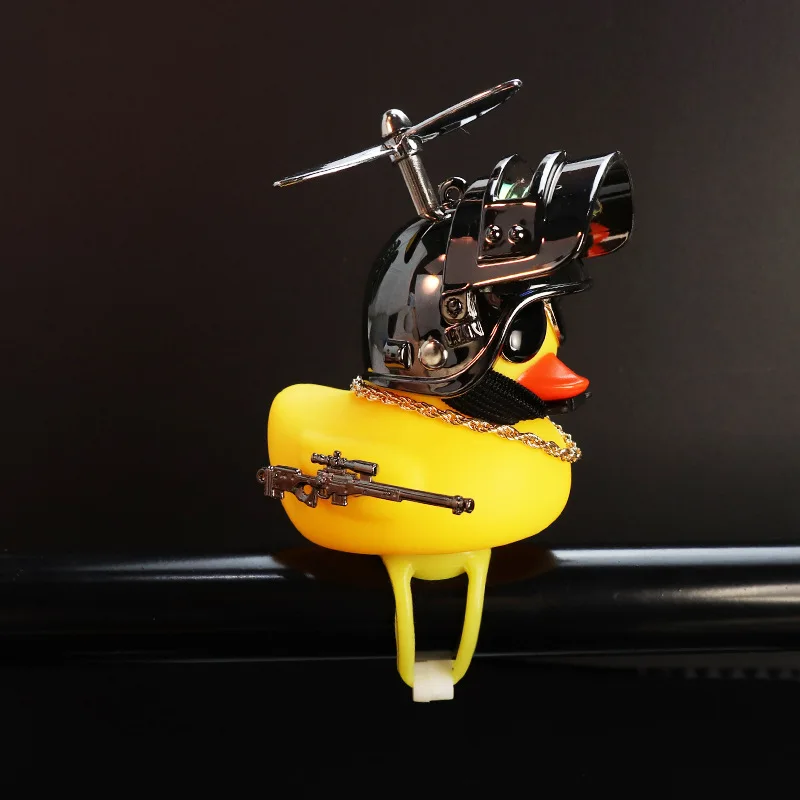 

New Standing Duck Bicycle Bell Broken Wind Helmet Small Black Duck MTB Road Bike Motor Riding Cycling Accessories Lights