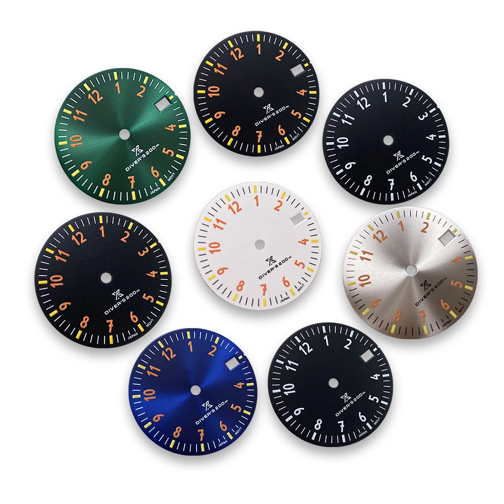 28.5mm S Logo Sunray Dial Single Calendar Fit NH35/NH36 Movement Green Luminous Watch Modification Accessories
28.5mm S Logo Sunray Dial Single Calendar Fit NH35/NH36 Movement Green Luminous Watch Modification Accessories
