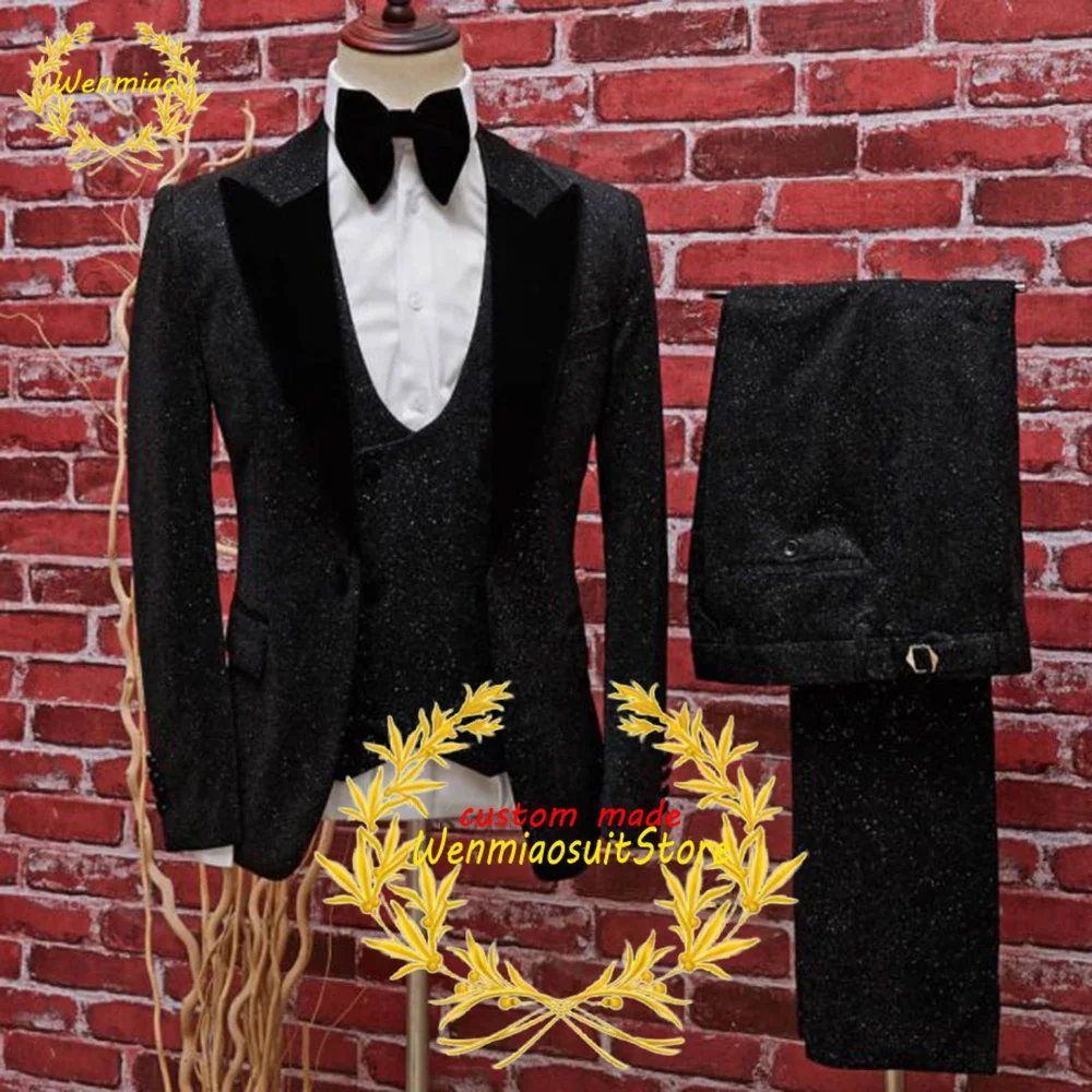 Men's Suit 3 Piece Wedding Tuxedo Shiny Silk Jacket Pants Vest Party Fashion Blazer Set Formal Pointed Lapel Custom Outfit
Men's Suit 3 Piece Wedding Tuxedo Shiny Silk Jacket Pants Vest Party Fashion Blazer Set Formal Pointed Lapel Custom Outfit
