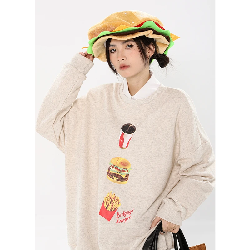 Cartoon Printing Women Apricot Sweatshirt Round Neck Fashion Hip Hop Leisure Loose Comfortable Winter Long Sleeve Pullover Tops
Cartoon Printing Women Apricot Sweatshirt Round Neck Fashion Hip Hop Leisure Loose Comfortable Winter Long Sleeve Pullover Tops