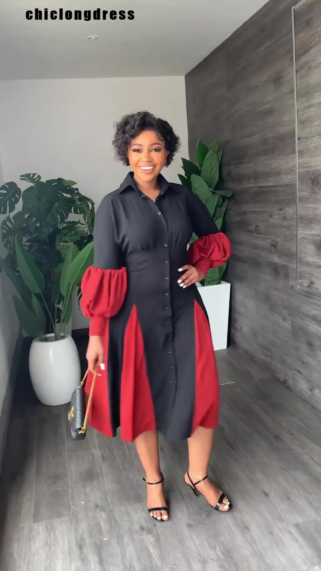 Autumn Fashion Colorblock Shirt Dress Women Office Ladies Elegant Lantern Sleeve Button A-Line Shirt Dress
Autumn Fashion Colorblock Shirt Dress Women Office Ladies Elegant Lantern Sleeve Button A-Line Shirt Dress