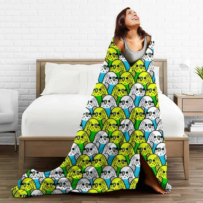 Budgie Too Many Birds Pink Parrot Blanket Flannel Autumn/Winter Breathable Soft Throw Blankets For Home Couch Rug Piece
Budgie Too Many Birds Pink Parrot Blanket Flannel Autumn/Winter Breathable Soft Throw Blankets For Home Couch Rug Piece