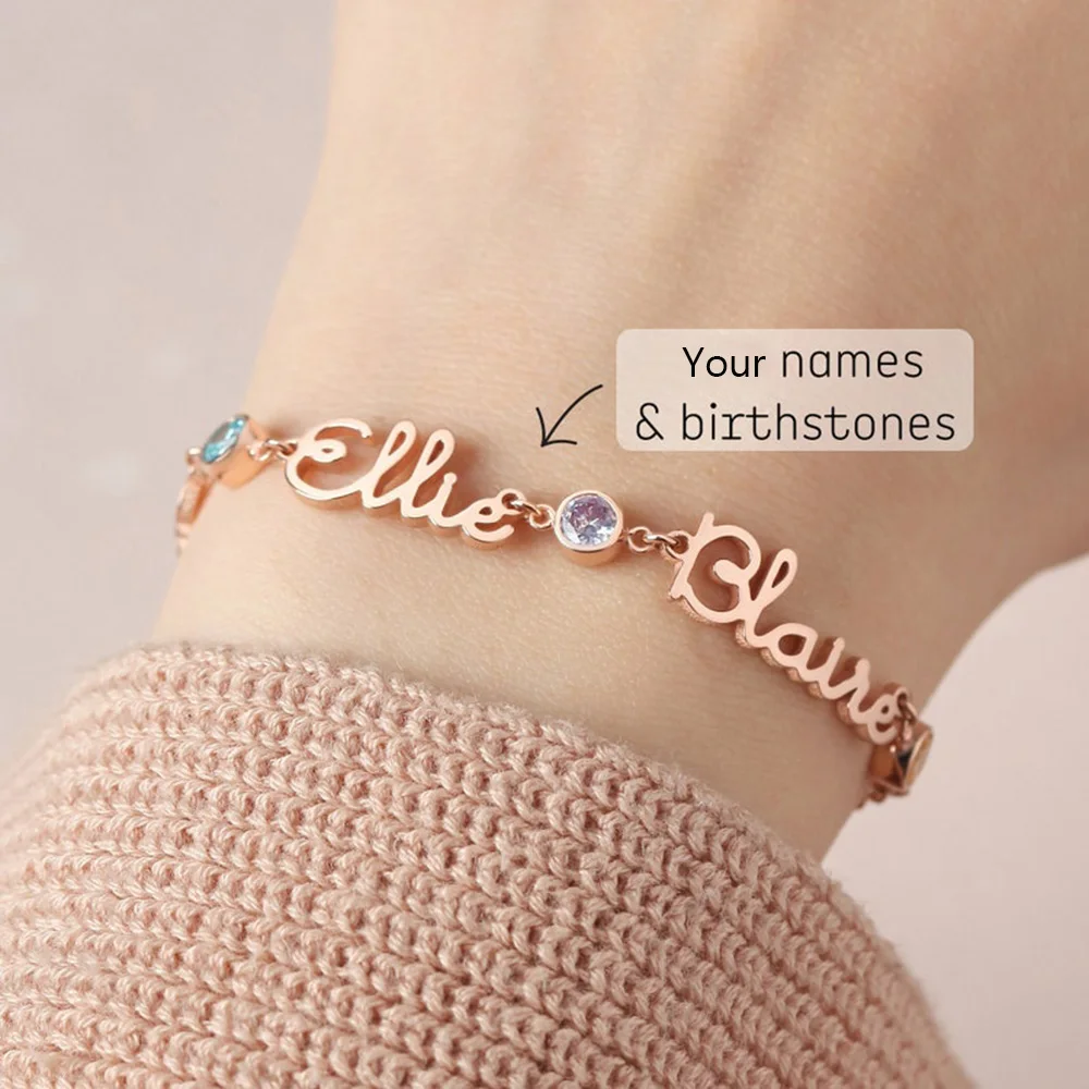 Custom Name Bracelet With Birthstone Personalized Muli-Names Pendant Stainless Steel Jewelry For Women Mom Birthday Gift
Custom Name Bracelet With Birthstone Personalized Muli-Names Pendant Stainless Steel Jewelry For Women Mom Birthday Gift