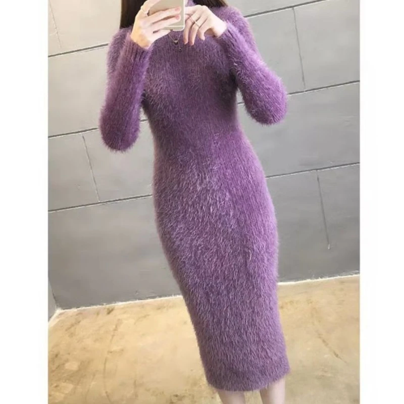 Woman Elegant Office Mid-length Knit Dresses Female Fashion Dresses High Street Vestidos Ladies High Street Slim Dresses G217 
Woman Elegant Office Mid-length Knit Dresses Female Fashion Dresses High Street Vestidos Ladies High Street Slim Dresses G217
