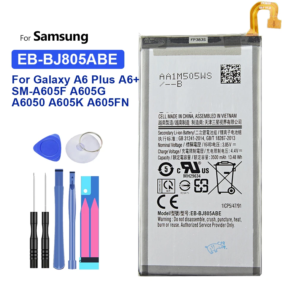 Battery EB-BJ805ABE 3500mAh For Samsung Galaxy A6 Plus A6+ A6Plus A6 + SM-A605F A605G A6050 A605K A605FN A605GN Bateria
Battery EB-BJ805ABE 3500mAh For Samsung Galaxy A6 Plus A6+ A6Plus A6 + SM-A605F A605G A6050 A605K A605FN A605GN Bateria