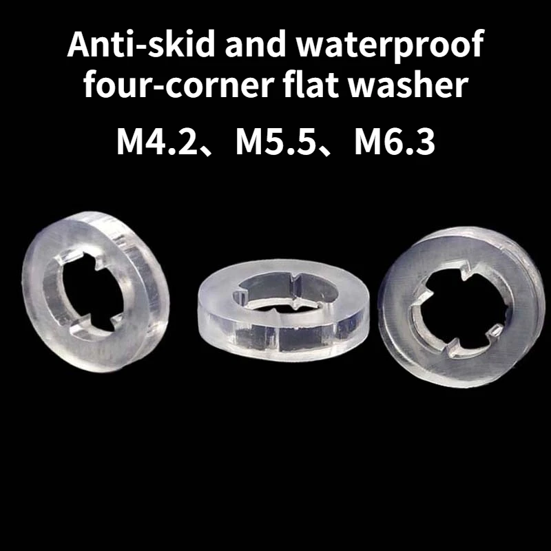 Non-Slip Waterproof Four-Corner Flat Washer Plastic Gasket Pad Dovetail Screw Gasket M4.2/M5.5/M6.3
Non-Slip Waterproof Four-Corner Flat Washer Plastic Gasket Pad Dovetail Screw Gasket M4.2/M5.5/M6.3