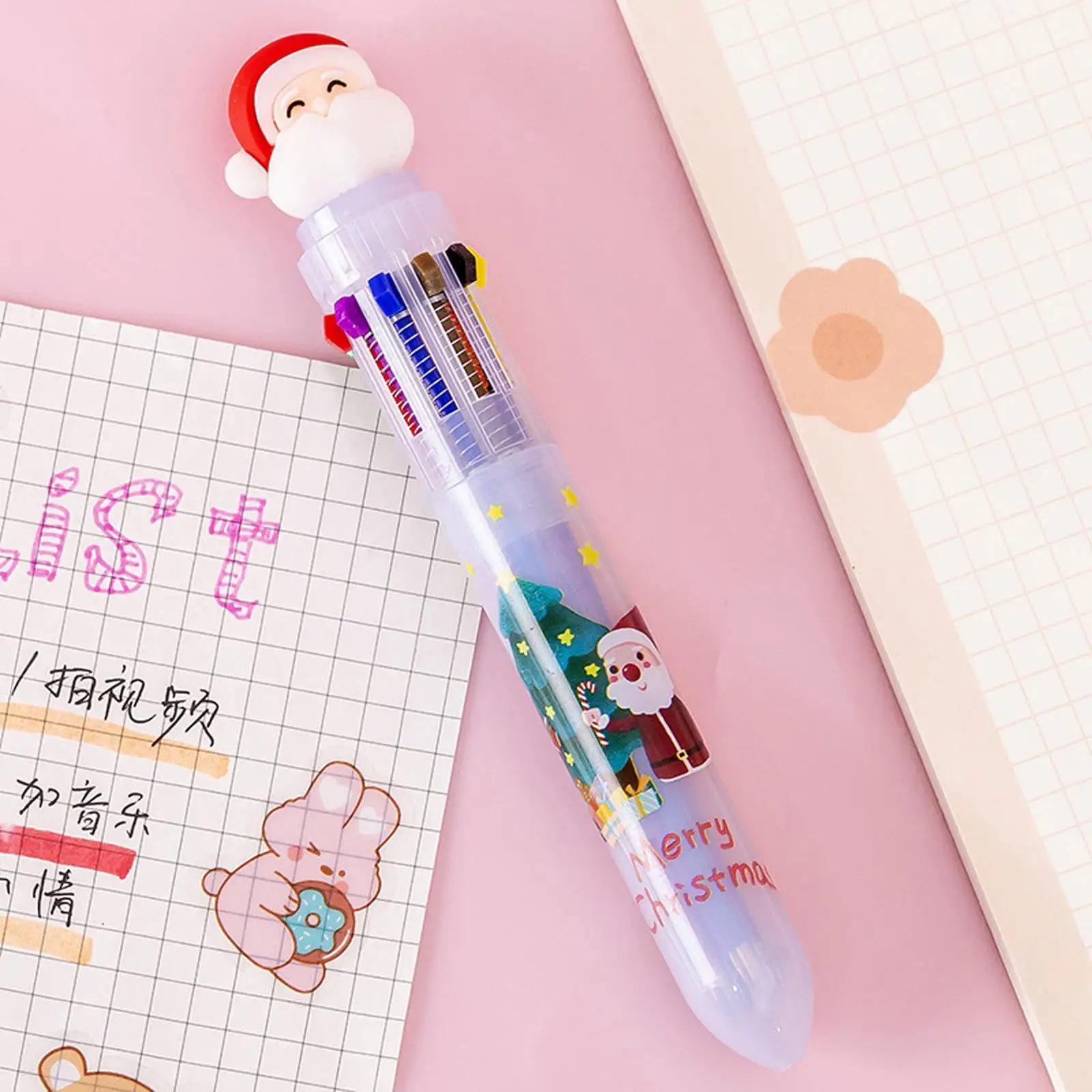 10 Color In 1 Press Multi-color Ballpoint Pen 0.5mm Pen Novelty Student Christmas Pen DIY School Office Writing Stationery P1J2
10 Color In 1 Press Multi-color Ballpoint Pen 0.5mm Pen Novelty Student Christmas Pen DIY School Office Writing Stationery P1J2