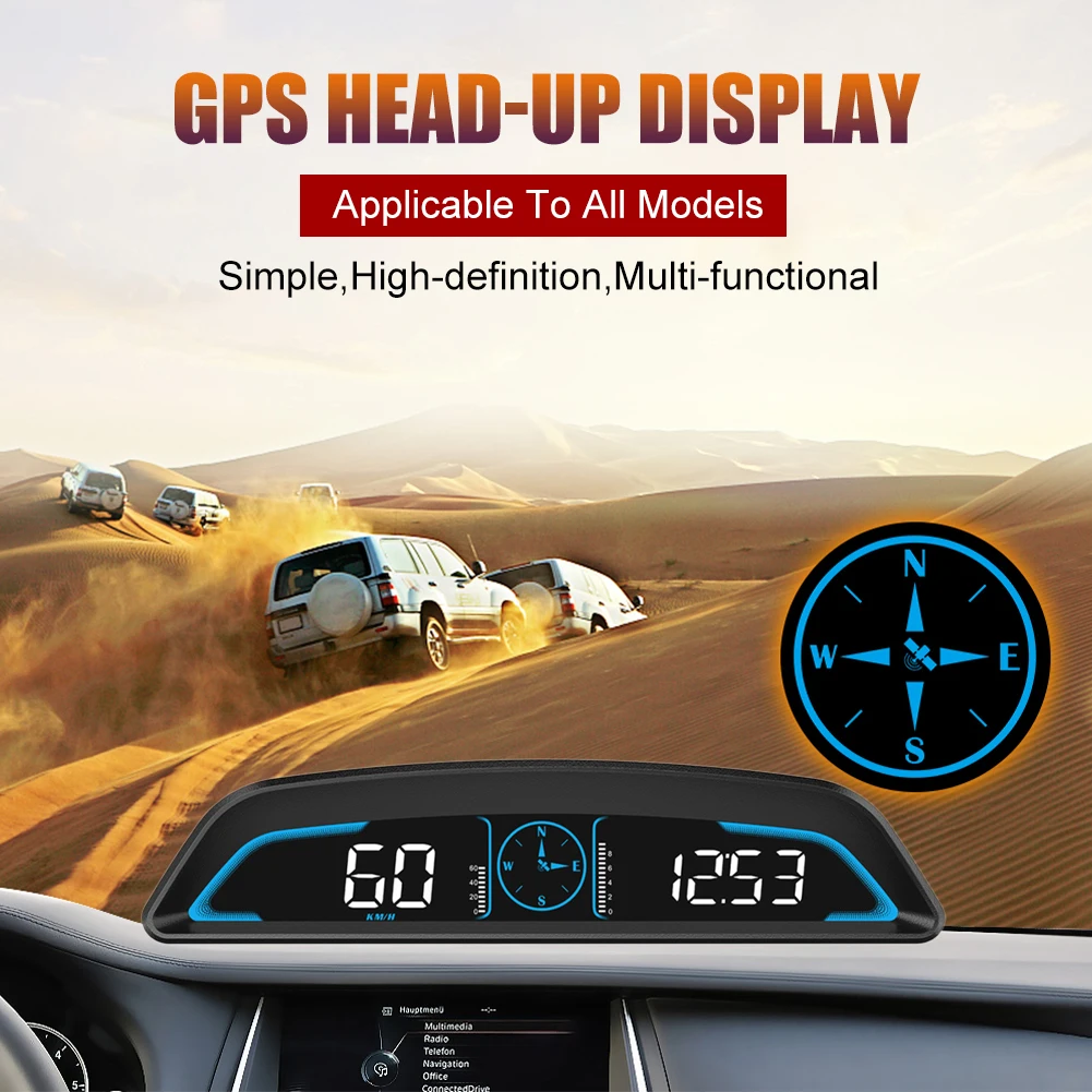 

Auto Overspeed Fatigue Driving Alarm Universal GPS OBD2 HUD G2 Head Up Display Speedometer Odometer Compass Windshield Projector