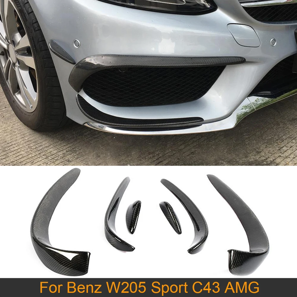 

Передняя решетка вентиляционного отверстия из углеродного волокна для Mercedes-Benz W205 C200 C400 C43 AMG Sedan Coupe 2015-2018 автомобильные передние бамперы разветвители плавники