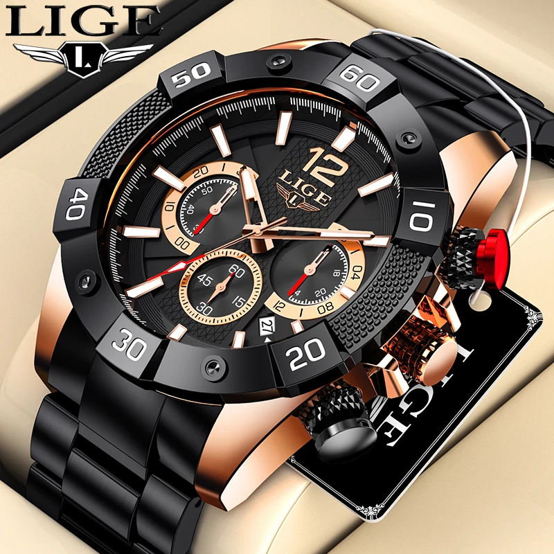 LIGE Fashion Quartz Wristwatches Men Watch Top Brand Luxury Sports Mens Watches Steel Waterproof Chronograph Relogio Masculino
LIGE Fashion Quartz Wristwatches Men Watch Top Brand Luxury Sports Mens Watches Steel Waterproof Chronograph Relogio Masculino