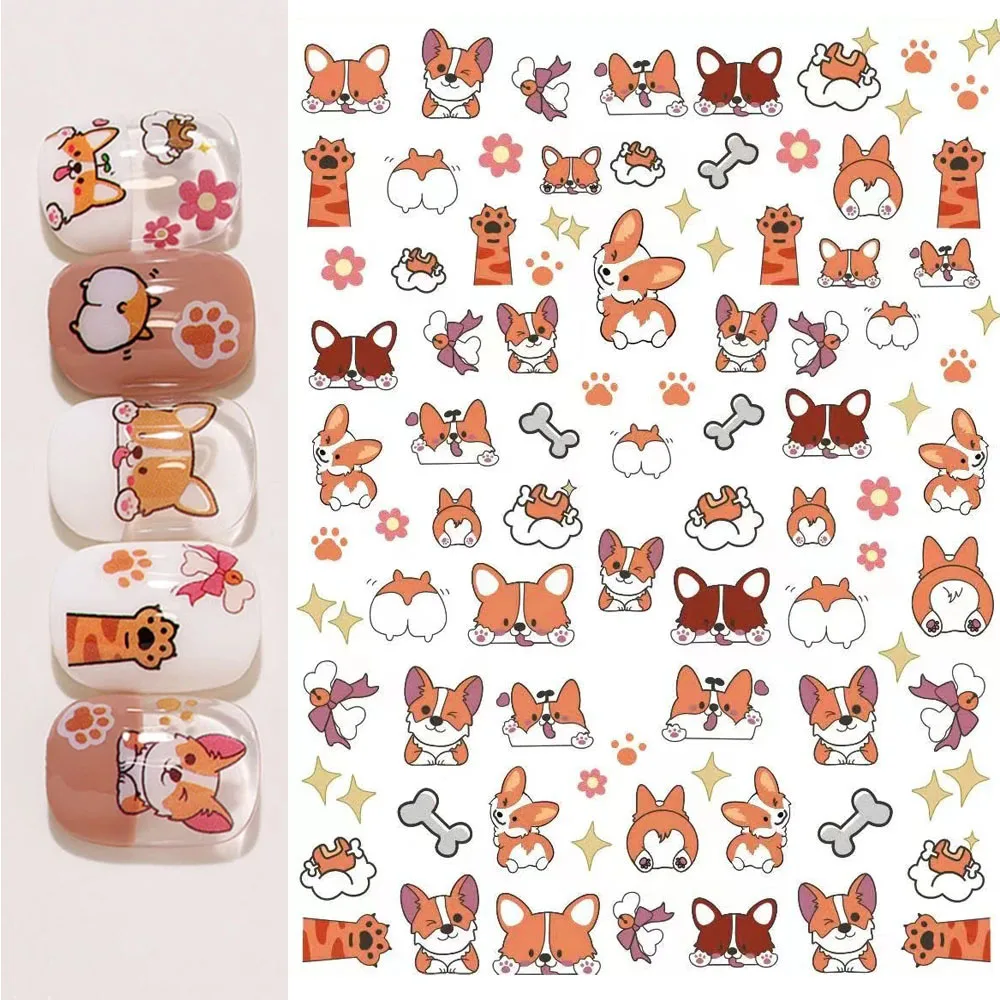 3/4pcs Lovely Corgi Cat 3D Nail Art Sticker Cartoon Kawaii Animal Nail Japanese Decals for Kids Girl DIY Sticker Adhesive Decor
3/4pcs Lovely Corgi Cat 3D Nail Art Sticker Cartoon Kawaii Animal Nail Japanese Decals for Kids Girl DIY Sticker Adhesive Decor