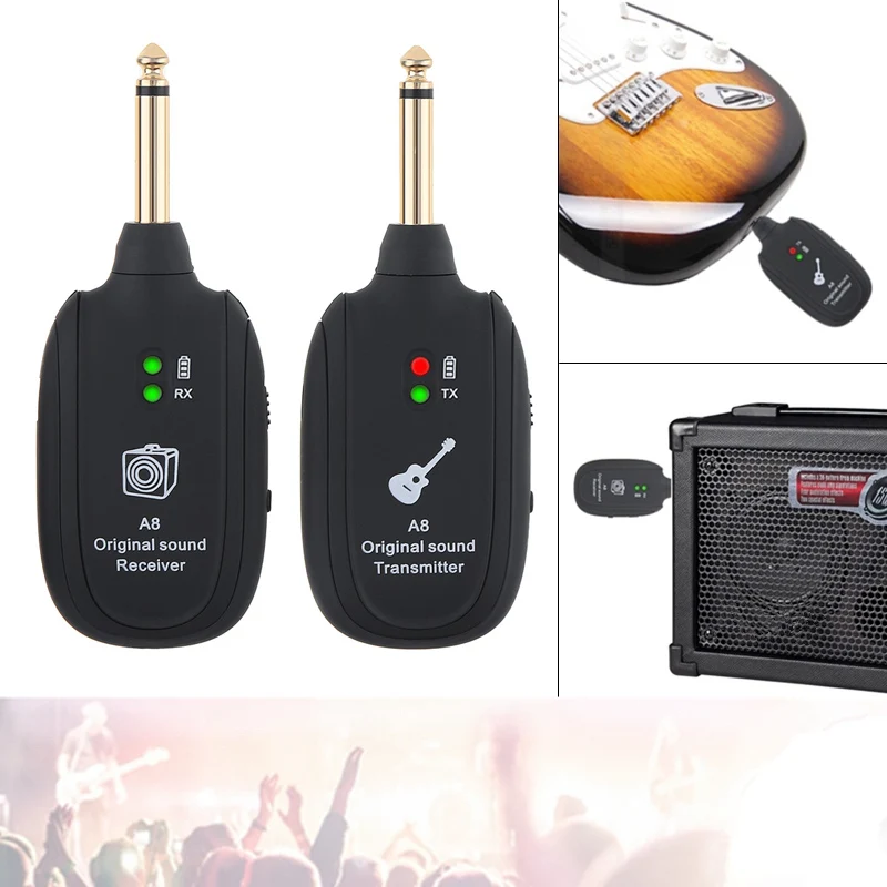 Mini Wireless Rechargeable Electric Guitar Bass Audio Transmitter Receiver Support 100M Effective Transmission Range
Mini Wireless Rechargeable Electric Guitar Bass Audio Transmitter Receiver Support 100M Effective Transmission Range