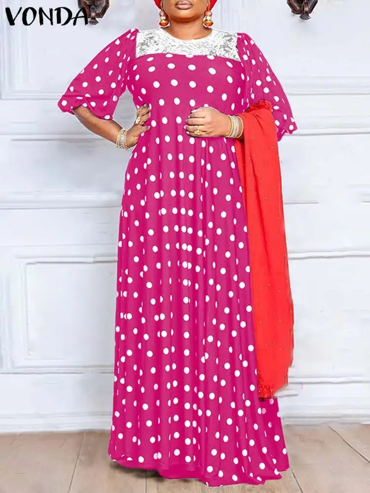 VONDA Bohemian Polka Dot Printed Maxi Dress 2022 Women Summer Party Beach Sundress Casual Patchwork Vintage Long Sleeve Dress
VONDA Bohemian Polka Dot Printed Maxi Dress 2022 Women Summer Party Beach Sundress Casual Patchwork Vintage Long Sleeve Dress