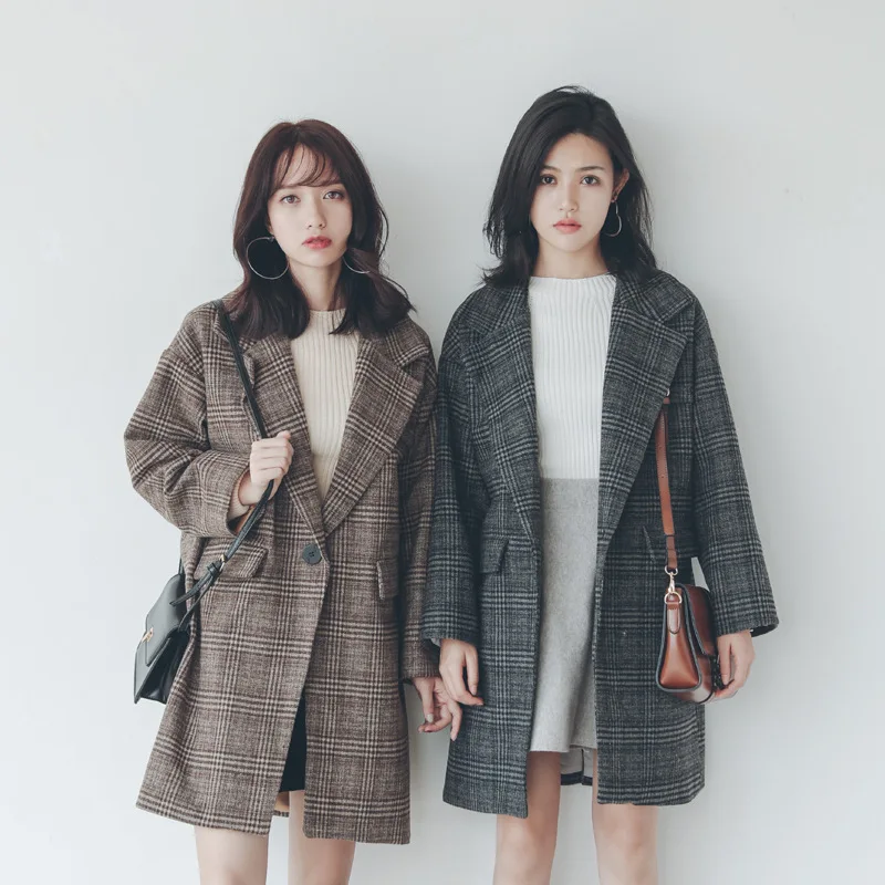 All Match Autumn Winter Fashion Woman Warm Plaid Casual Coat Women's Loose Slim British Style Woolen Long Overcoat Button Thick
All Match Autumn Winter Fashion Woman Warm Plaid Casual Coat Women's Loose Slim British Style Woolen Long Overcoat Button Thick
